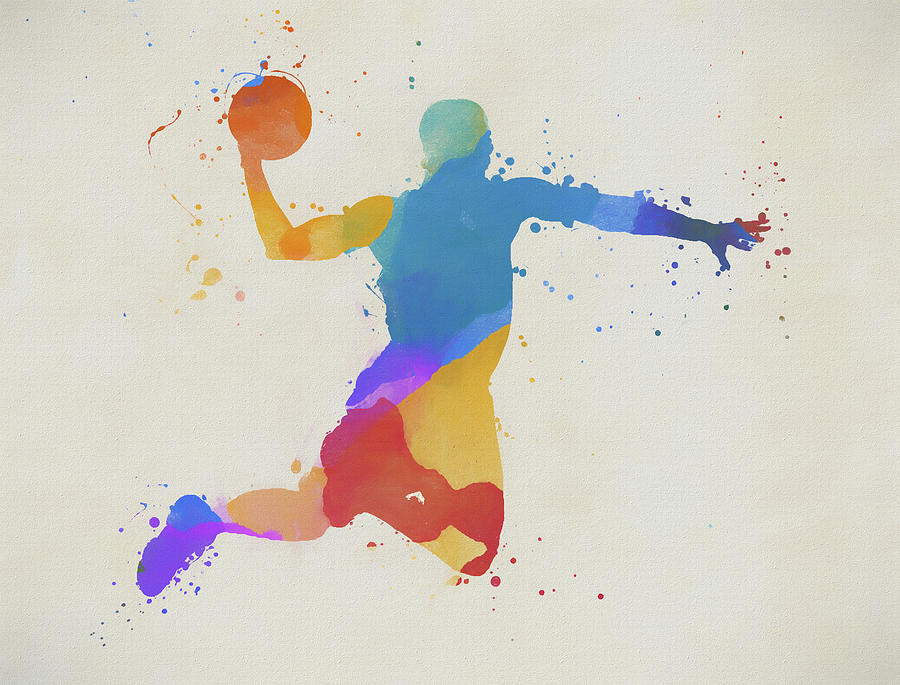 Basketball Player Action Painting Painting by Dan Sproul