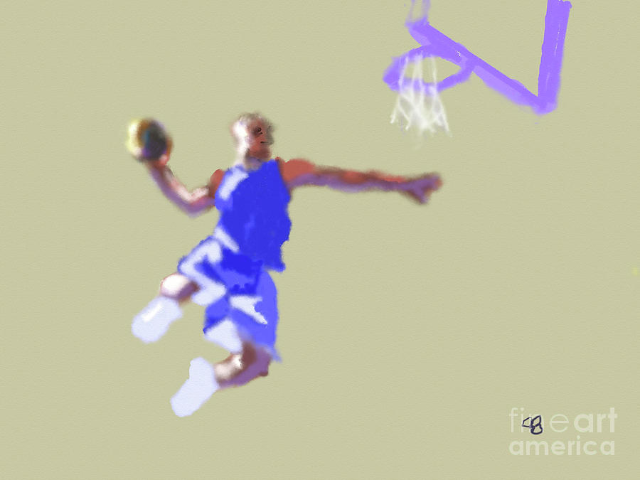 Basketball Player at the Hoop Digital Art by Arlene Babad