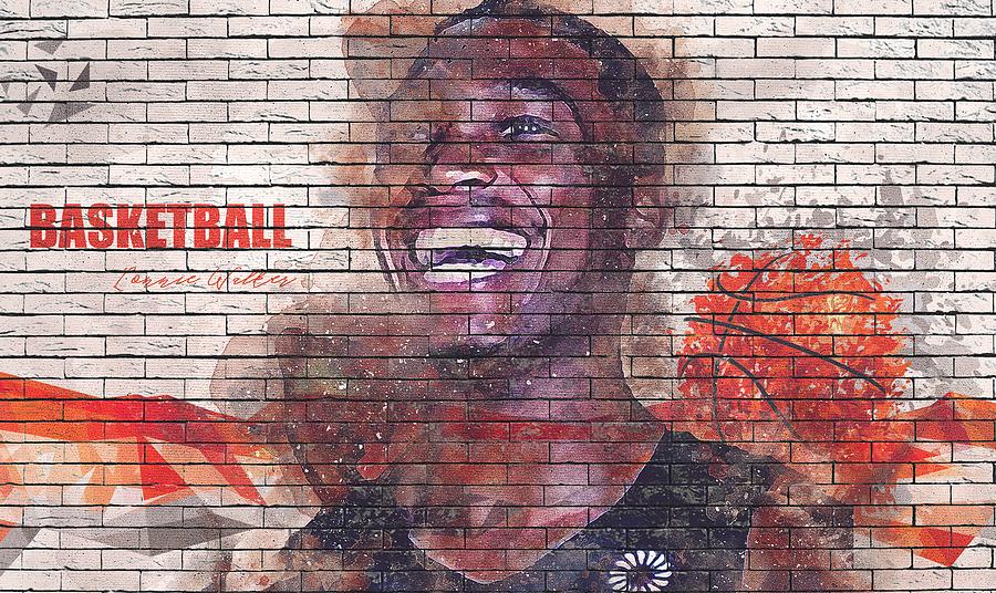Basketball Player Lonnie Walker Wall Colorful Digital Art by Keagan