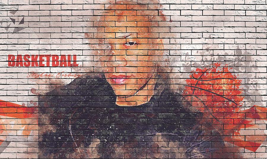 Basketball Player Stephon Marbury Wall Colorful Digital Art by Keagan