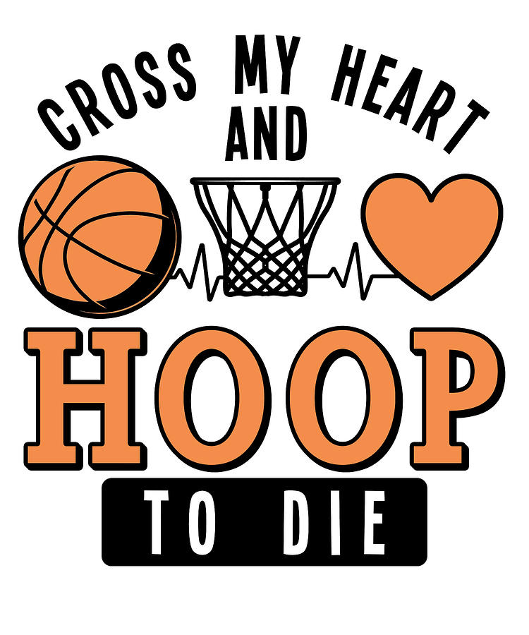 Basketball Digital Art - Basketball Player Team Coach Heartbeat Hoops Pun by Toms Tee Store