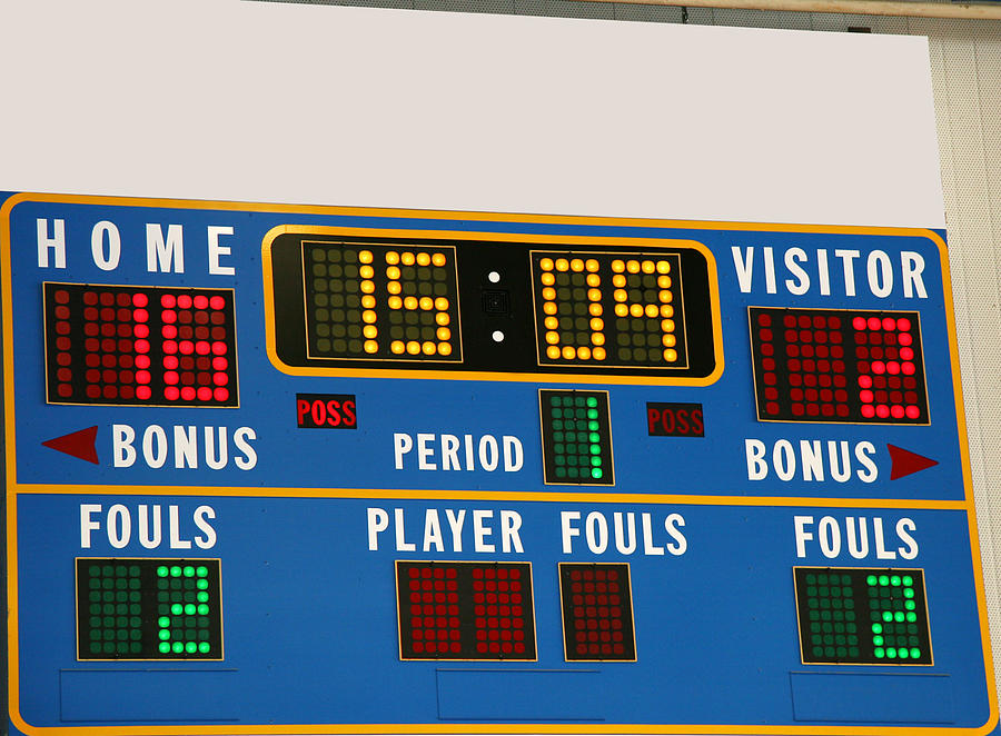 Basketball Scoreboard Photograph by TriggerPhoto