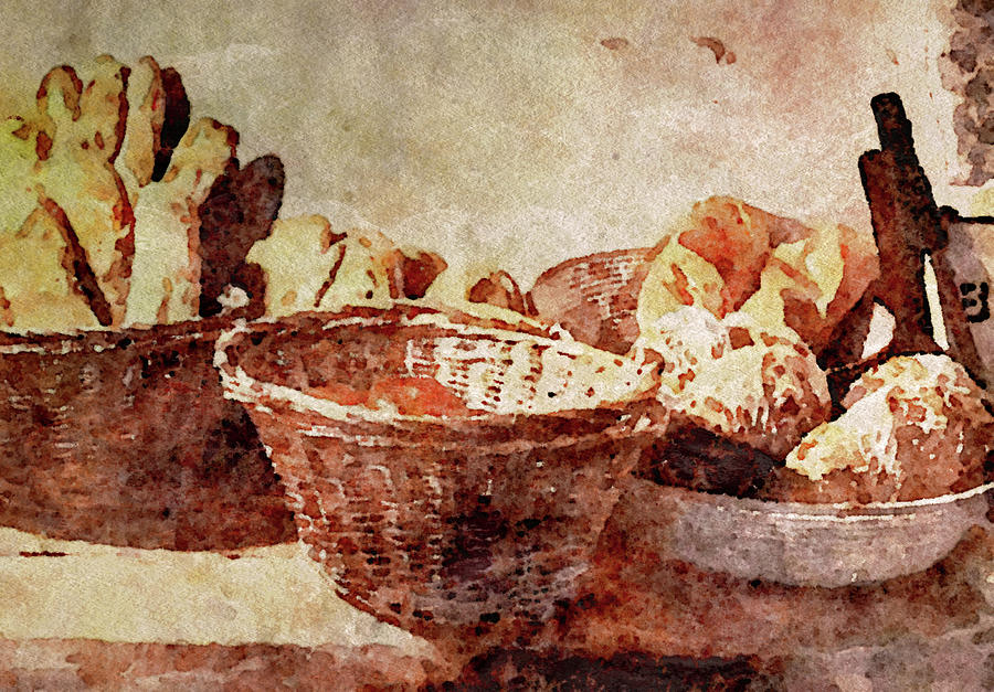 Baskets of Artisan Bread Digital Art by Susan Maxwell Schmidt