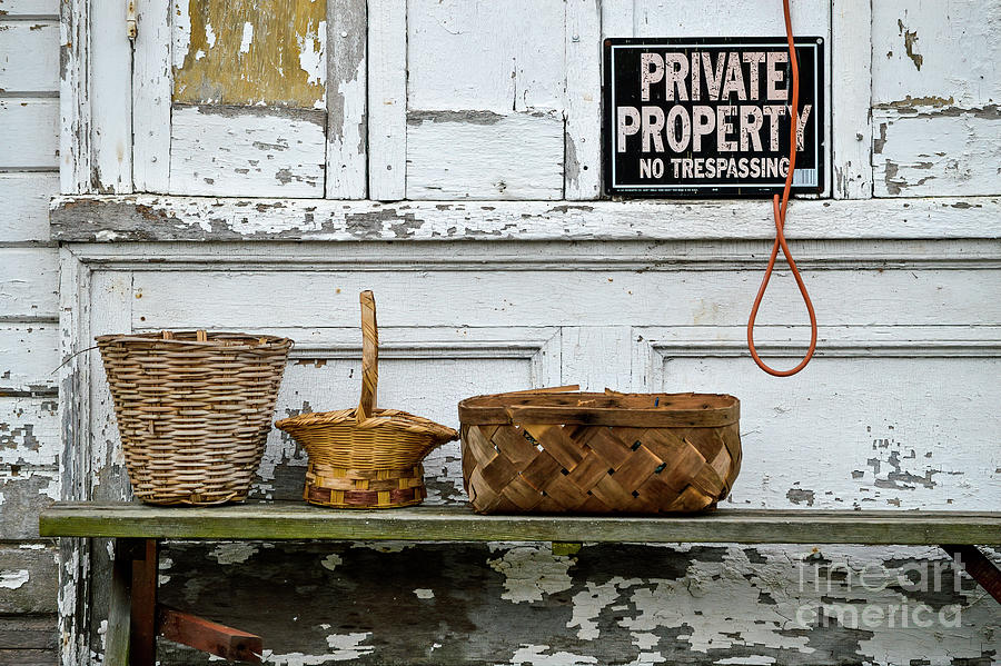 Baskets On A Bench Photograph