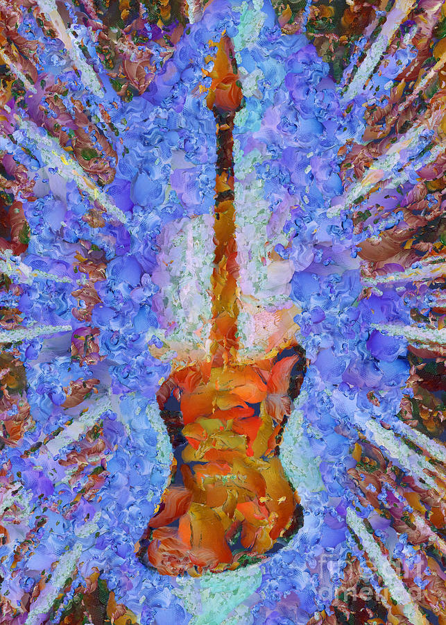 Bass Guitar. Modern Painting Digital Art