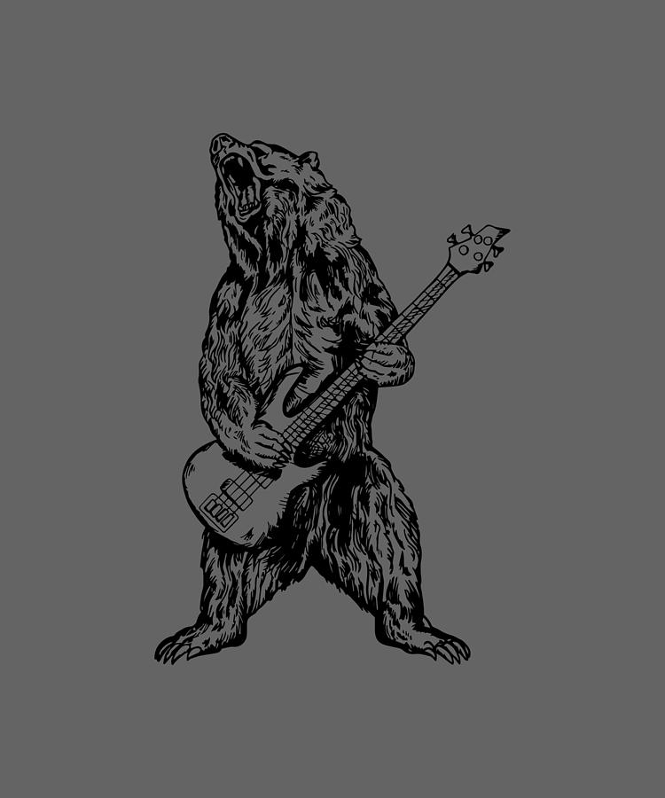 Bass Guitar Music Animal Meme Funny Favorite Love Guitar Digital Art by ...