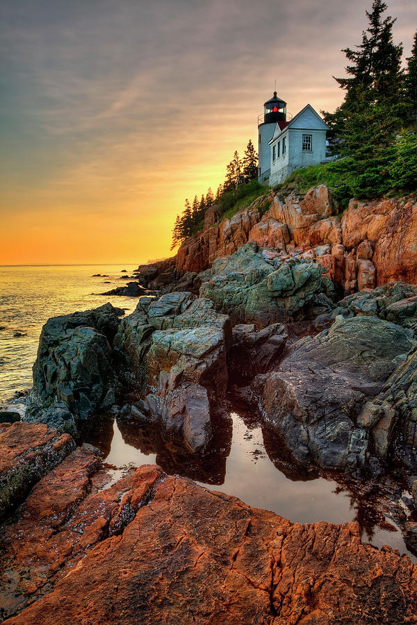 Acadia National Park Signed Photo Card Bass Harbor Head Lighthouse