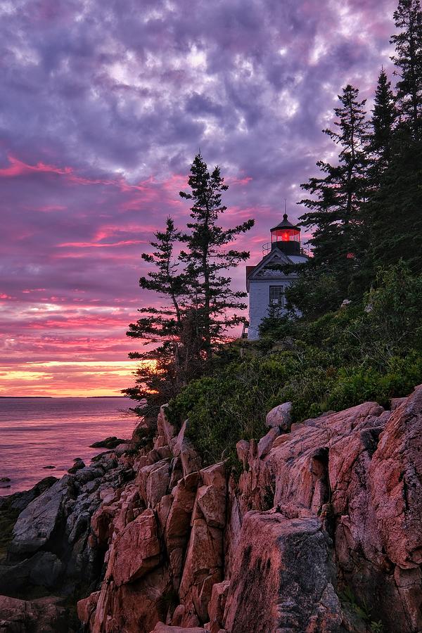 Bass Harbor Head Lighthouse Sunset Photograph by Keith Blaske - Fine ...