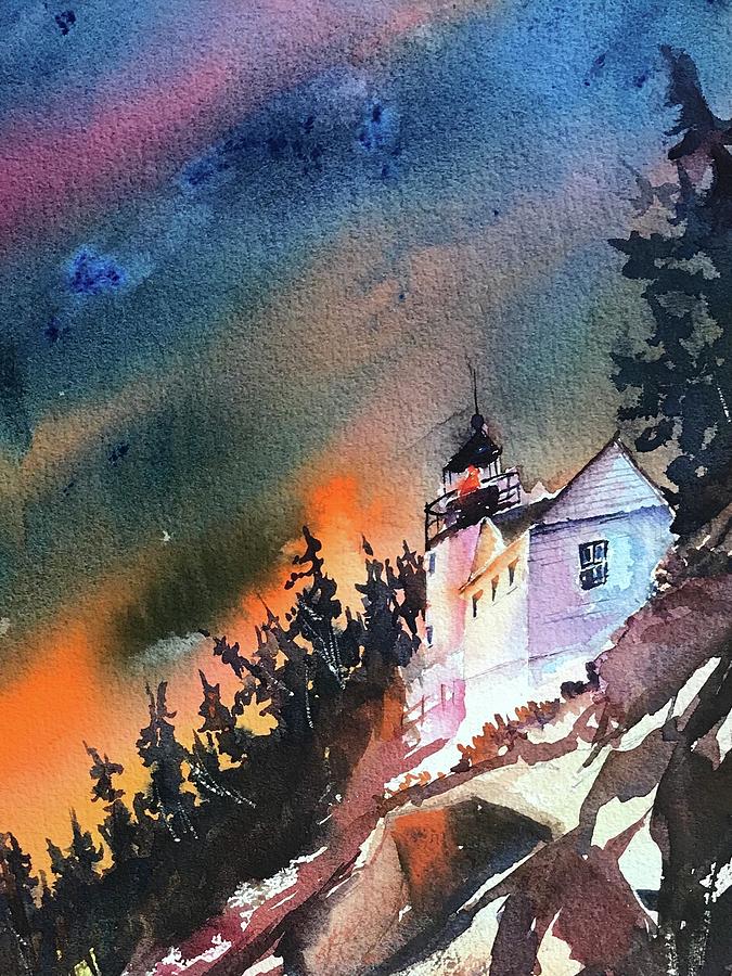 Bass Harbor Light House Painting by George Jacob