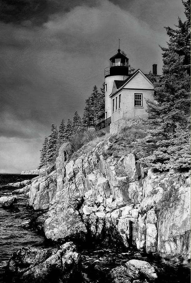 Bass Harbor Light in Infrared Photograph by Gordon Ripley