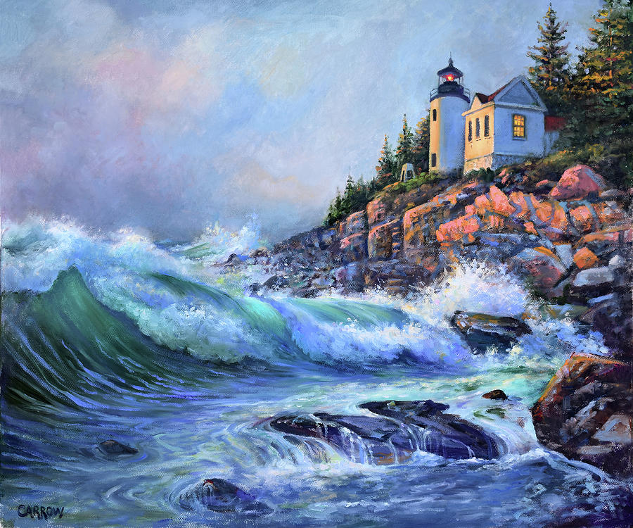 Acadia National Park Painting - Bass Harbor Lighthouse by Fred Carrow