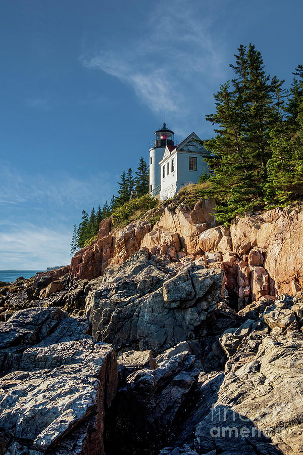 Bass Harbor Head Light - Lighthouse in the afternoon Photograph by Sturgeon Photography