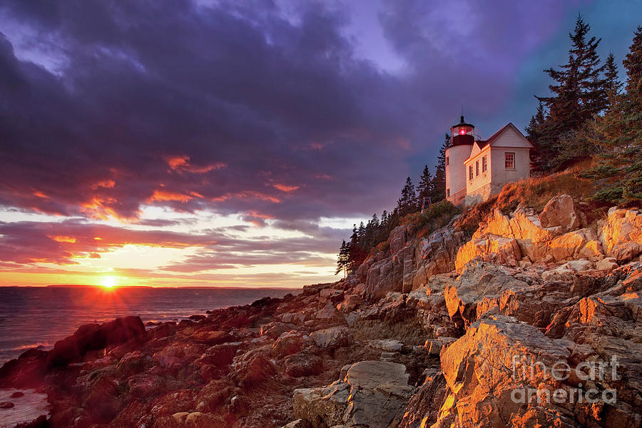 Bass Harbor Lighthouse - Sunset - Maine Photograph by Brian Jannsen