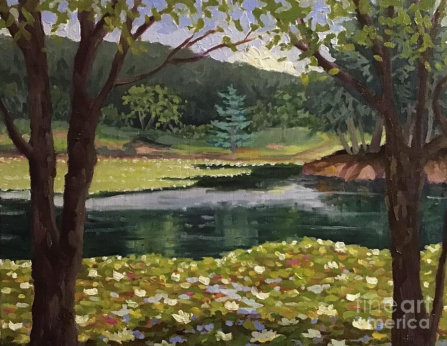 Bass Lake Painting by Anne Marie Brown
