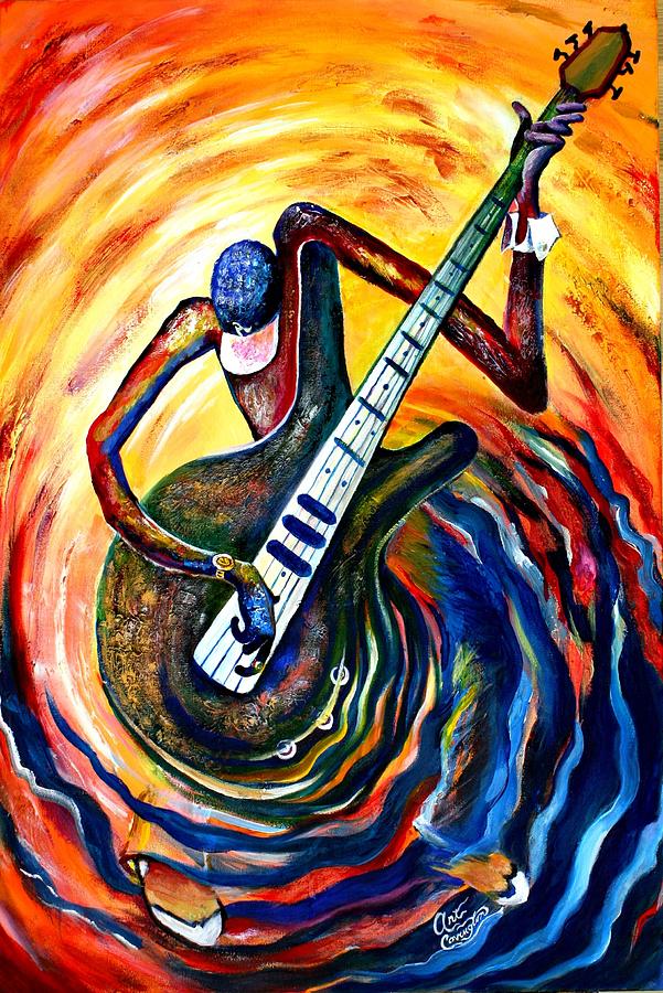 Bass Man Painting by Arthur Covington