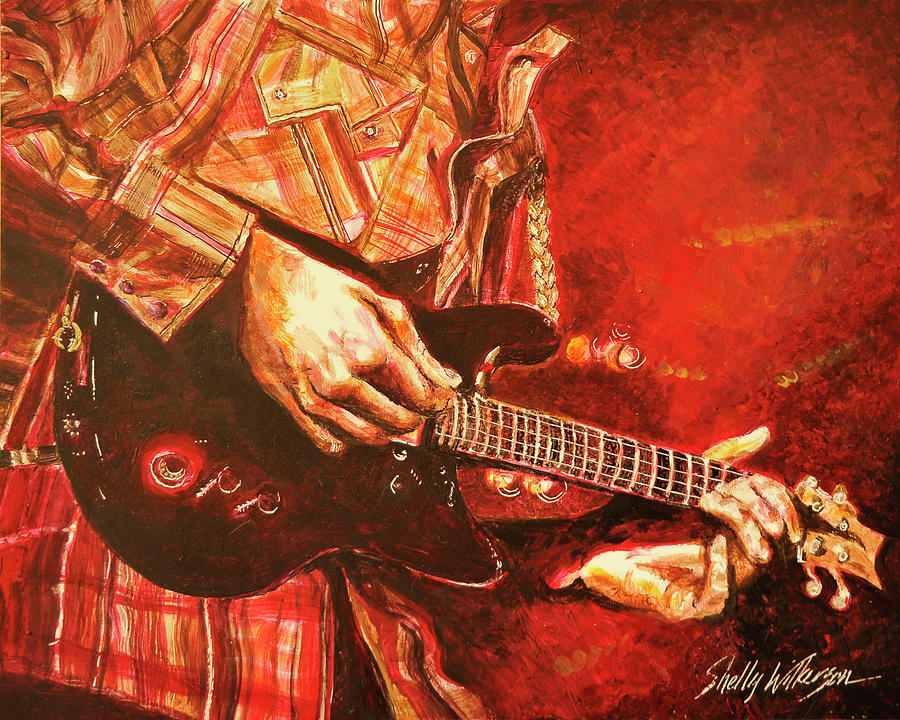 Bass Player Painting by Shelly Wilkerson