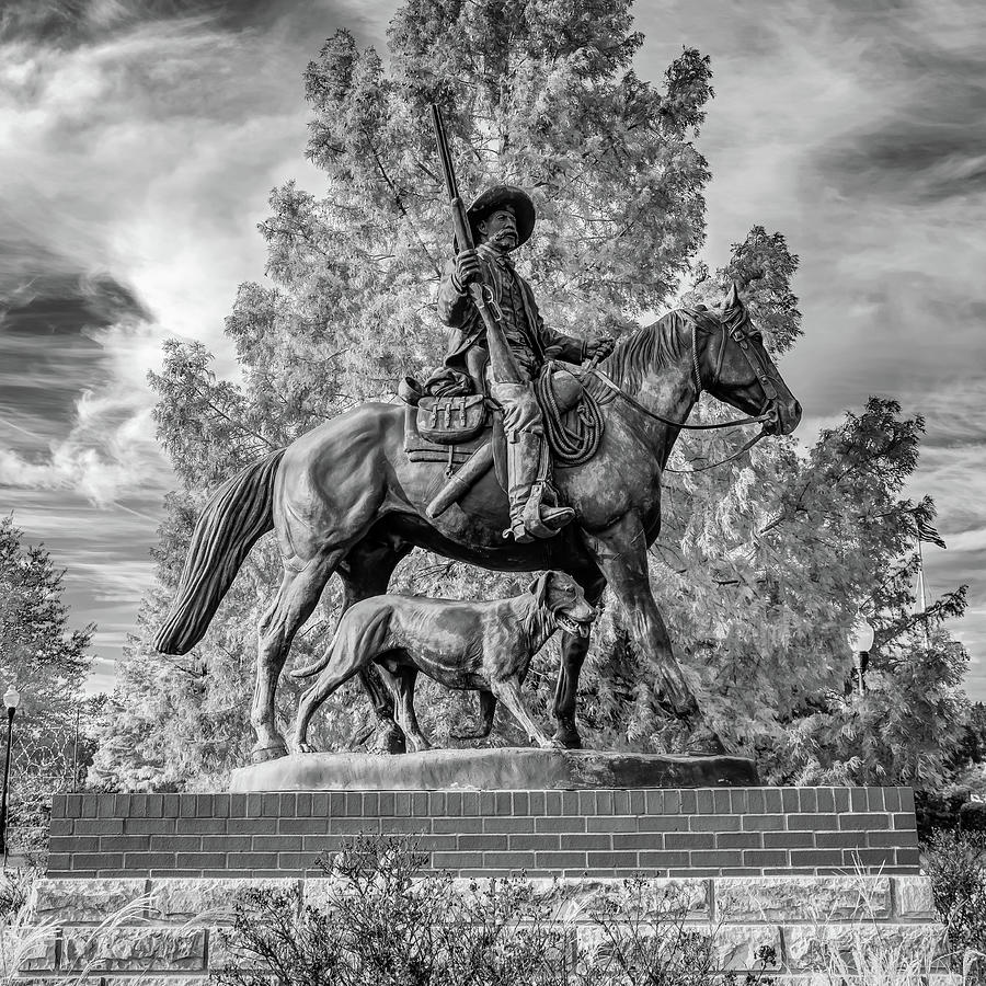 Bass Reeves Monument in Fort Smith Arkansas NHS Monochrome 1x1 Photograph by Gregory Ballos
