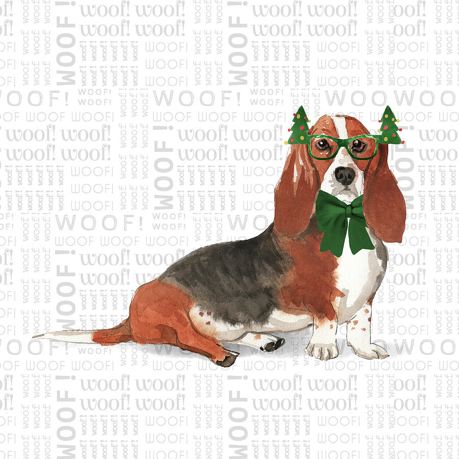Basset Hound Christmas Digital Art by Doreen Erhardt