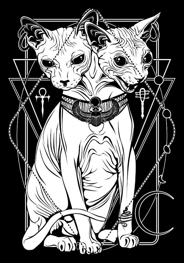 Bastet the Cat Goddess Poster Painting by Bailey Matthews | Fine Art ...