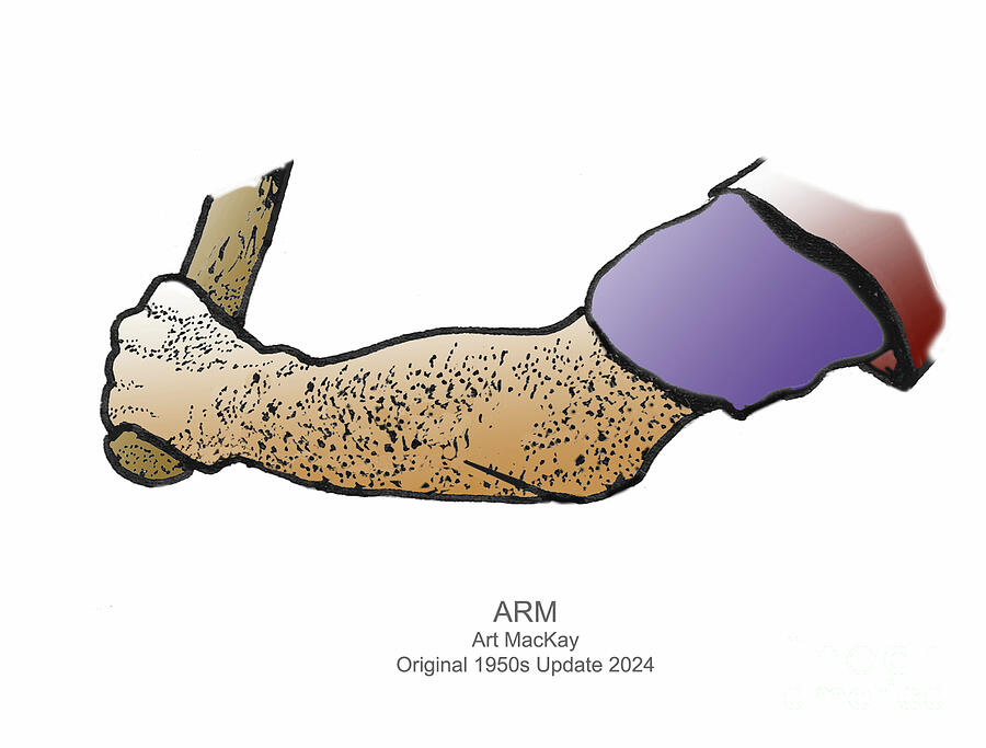 BAT ARM - Updated from 50s Sketch Digital Art by Art MacKay