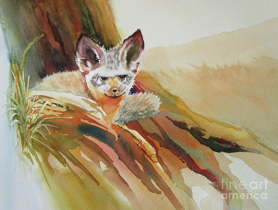 Bat Eared Fox Painting by Nancy Charbeneau
