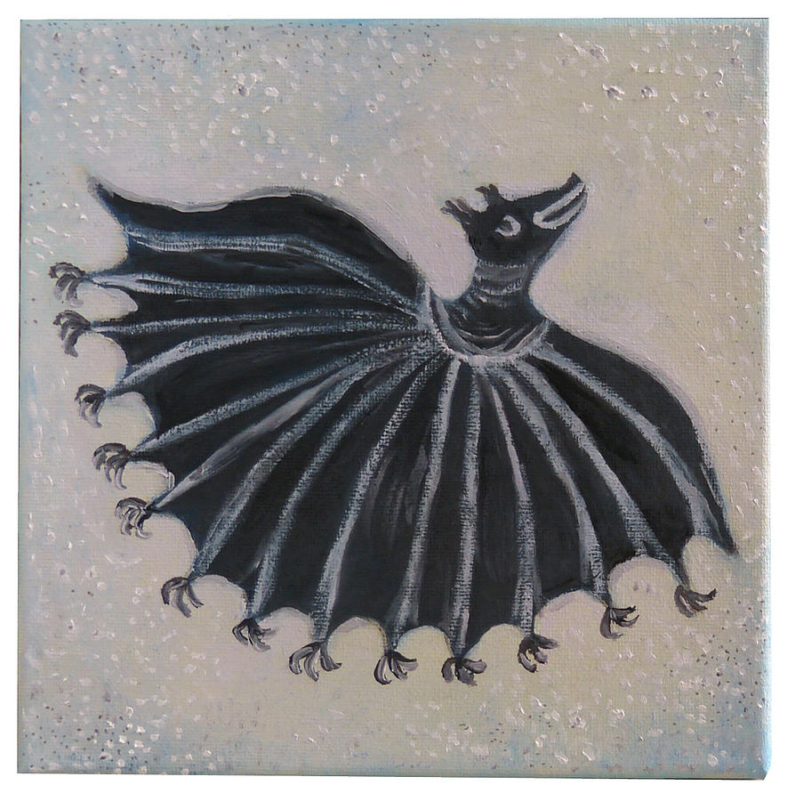 Bat Painting by Elzbieta Goszczycka