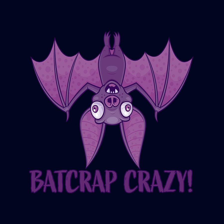 Batcrap Crazy Wacky Cartoon Bat Digital Art