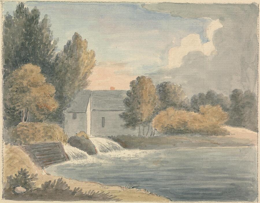 Tree Painting - Bathampton Mill by Edward Francis Burney English