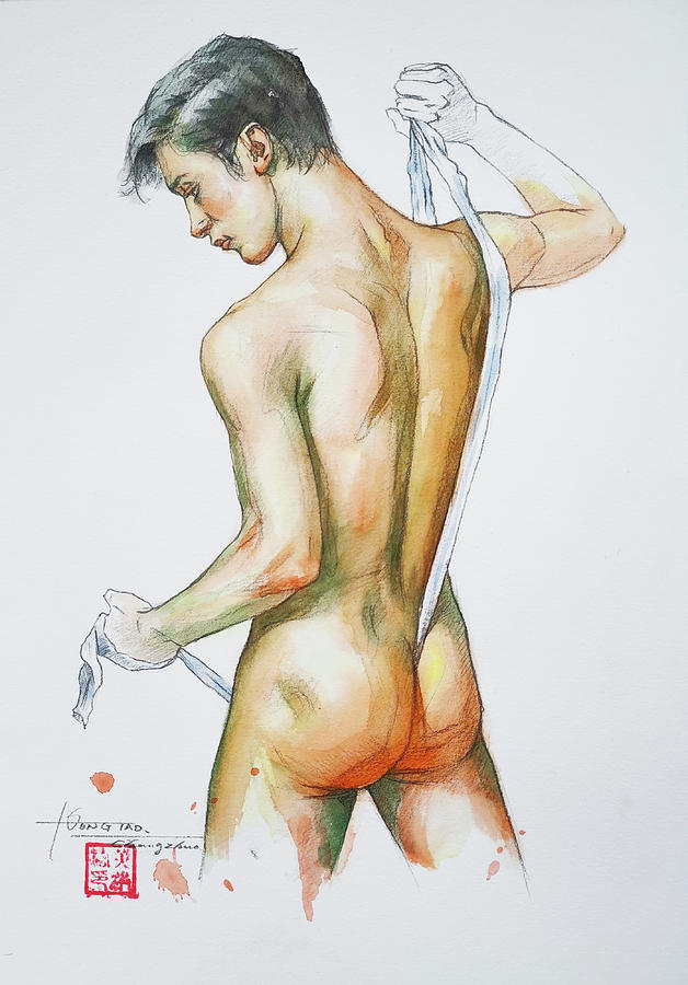 Bather#20513 Painting by Hongtao Huang
