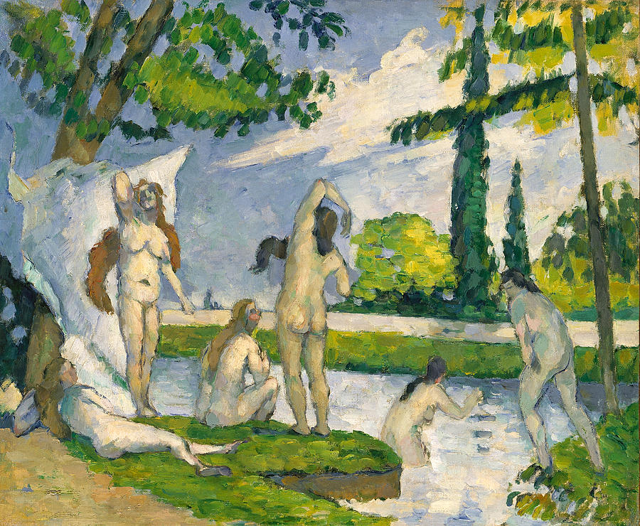 Bathers 2 Painting by Paul Cezanne