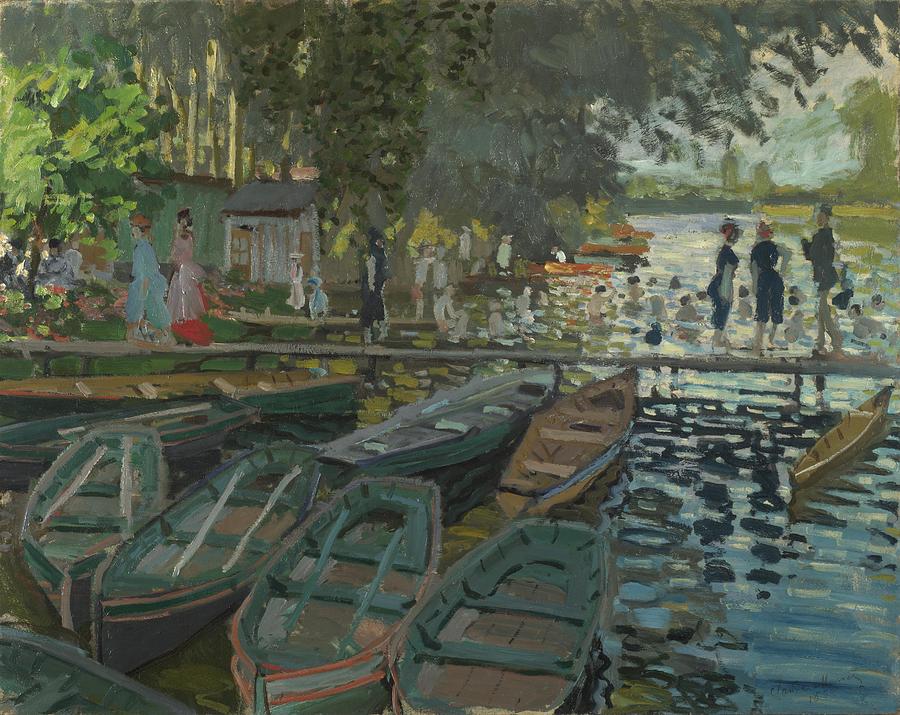 Bathers at La Grenouillere Painting by Claude Monet