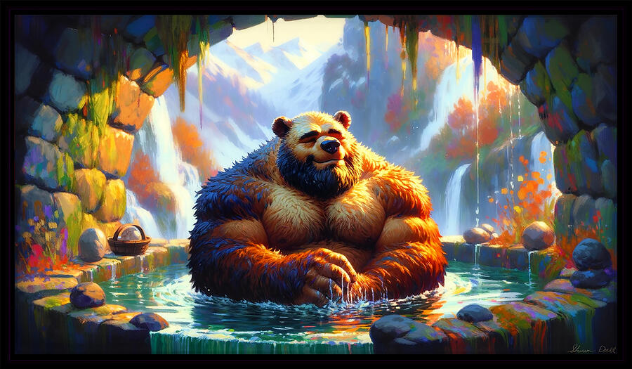 Bathing Bearish Digital Art by Shawn Dall