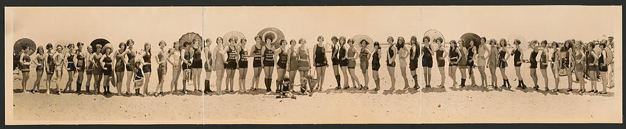 Bathing Beauties Photograph - Bathing Beauty Contest 1925 by M F Miles and F Weaver - Linda Howes Website