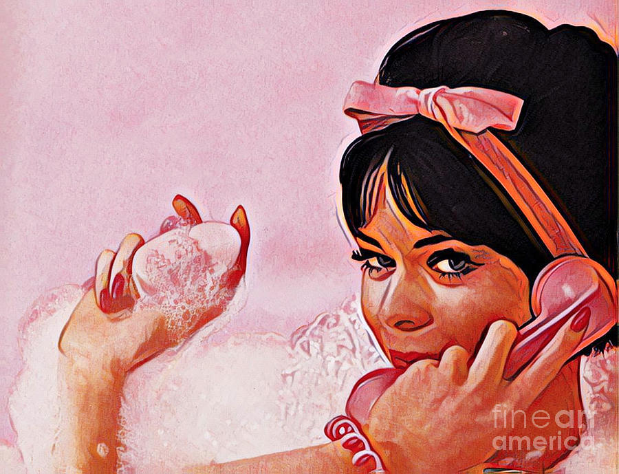 Bathing Beauty In The Pink Digital Art by Sally Edelstein