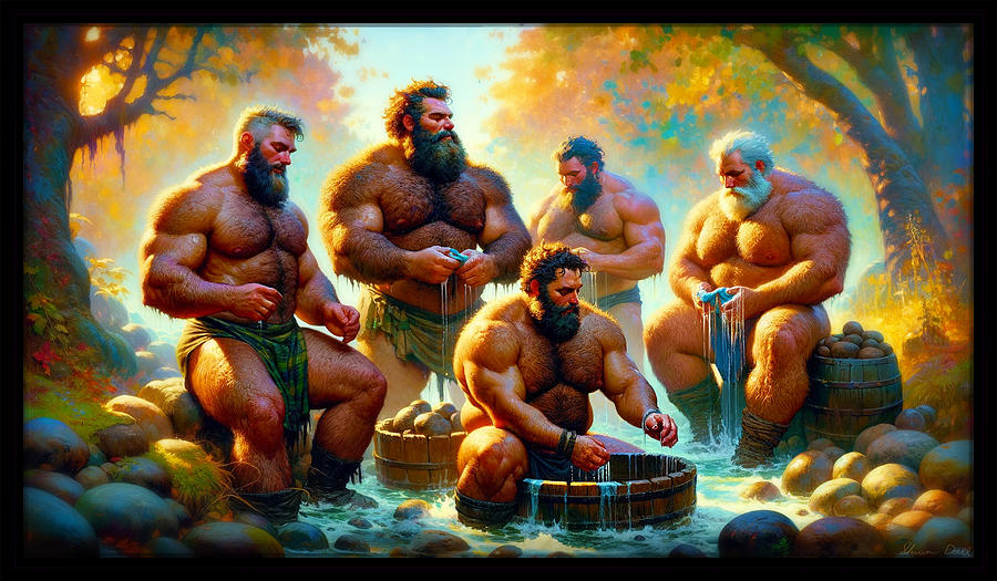 Bathing Men Digital Art by Shawn Dall