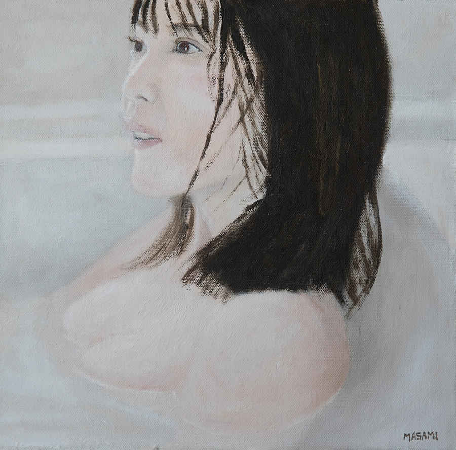 Bathing Portrait Painting by Masami IIDA