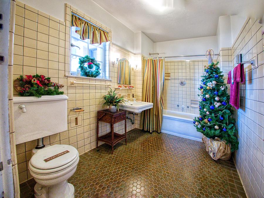Bathroom Christmas Tree Photograph