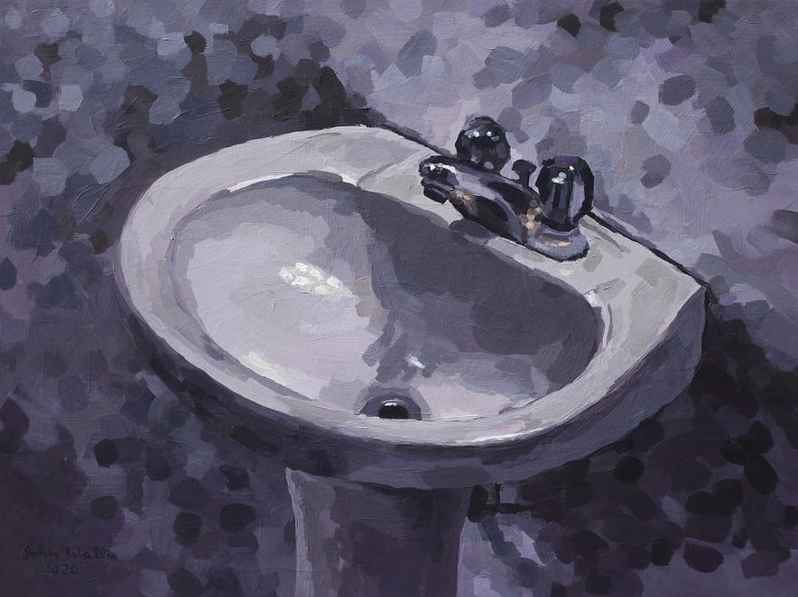 Bathroom Sink Painting by John Wallie