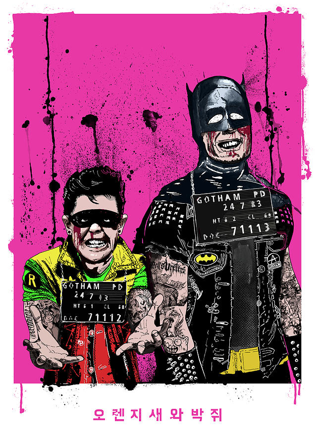Batman and Robin grunge art Mixed Media by Mashiene11 - Pixels