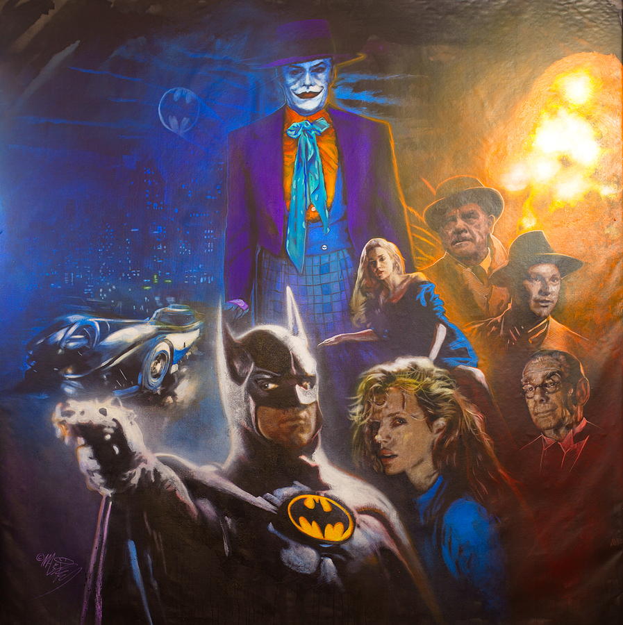 Batman by Tim Burton, Michael Keaton and Jack Nicholson Painting by Michael  Andrew Law Cheuk Yui - Pixels