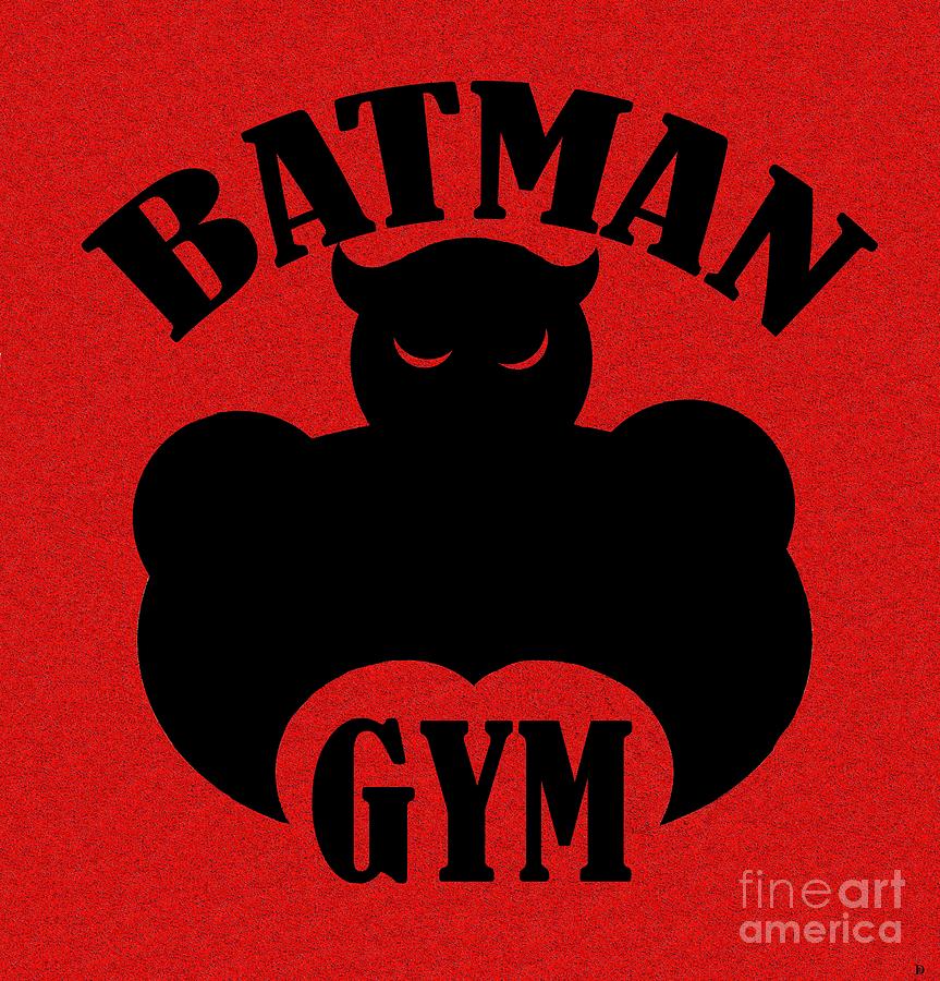 Batman Gym work red Mixed Media by David Lee Thompson