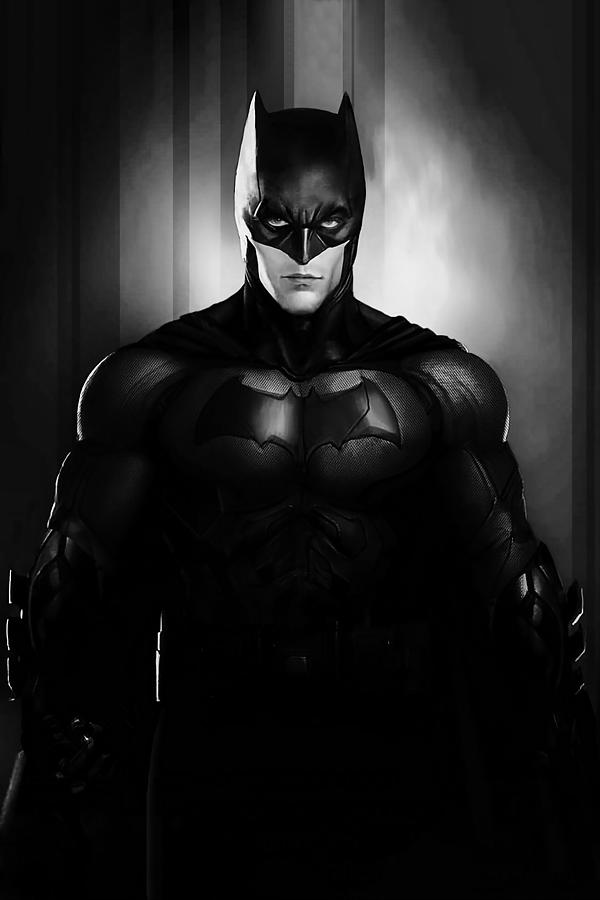 Batman in Black and White Digital Art by Thomas Ozga - Pixels
