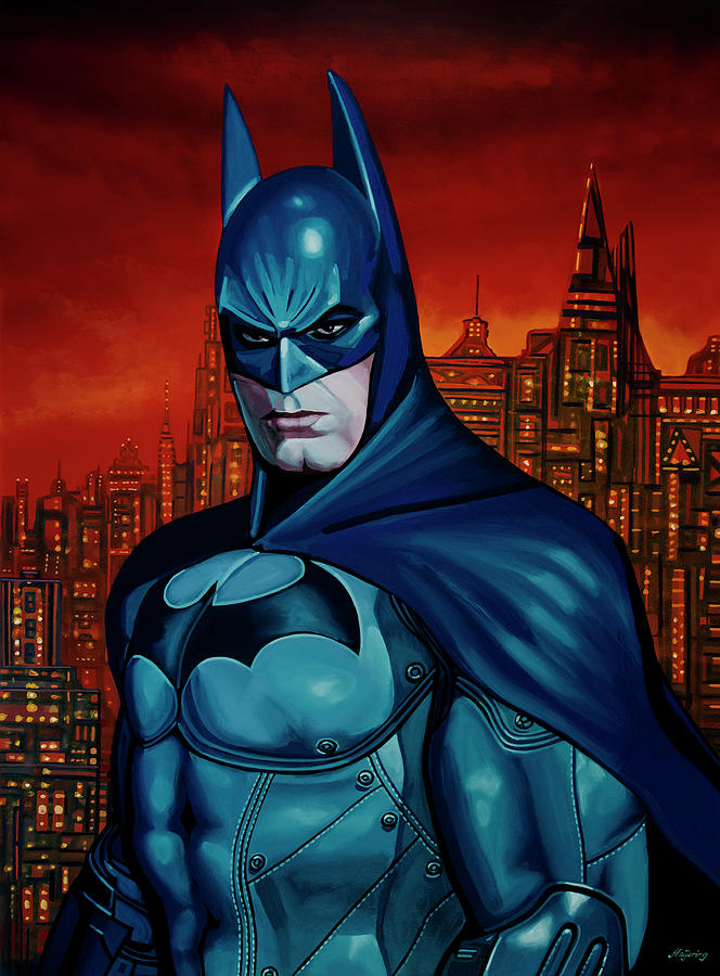Batman Movie Painting - Batman Portrait Art by Paul Meijering