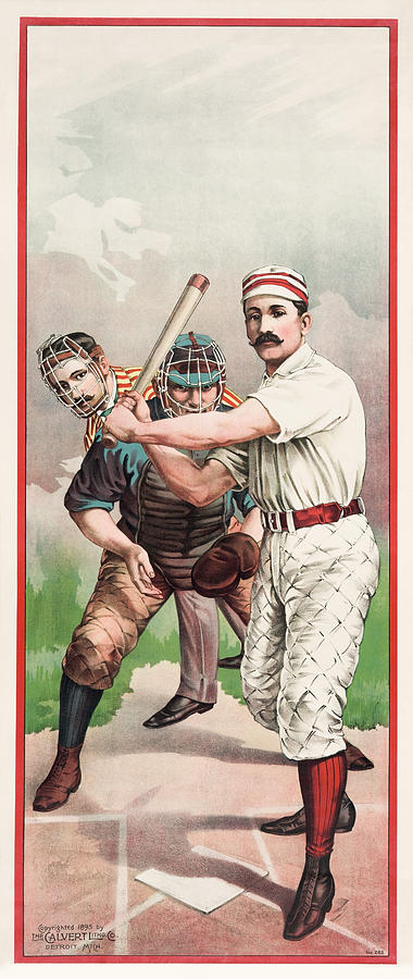 Batter In The Box - Vintage Color Baseball Print - 1895 Painting