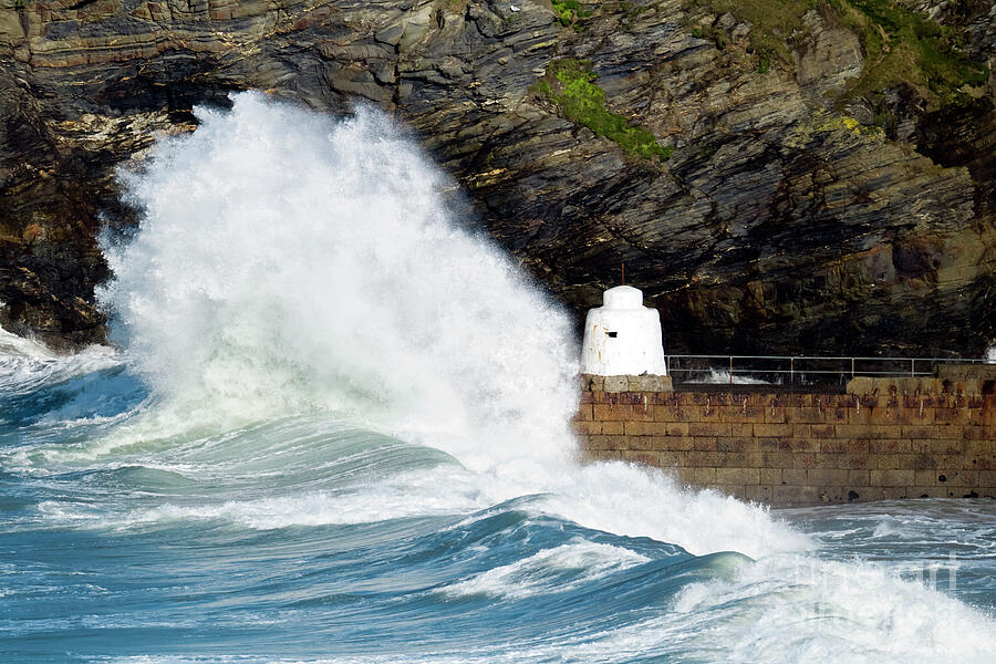 Nature Photograph - Battering the Monkey Hut Portreath by Terri Waters