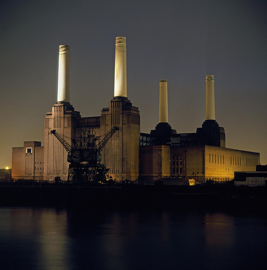 Battersea Power Station building at night  Photograph by Andrew Holt