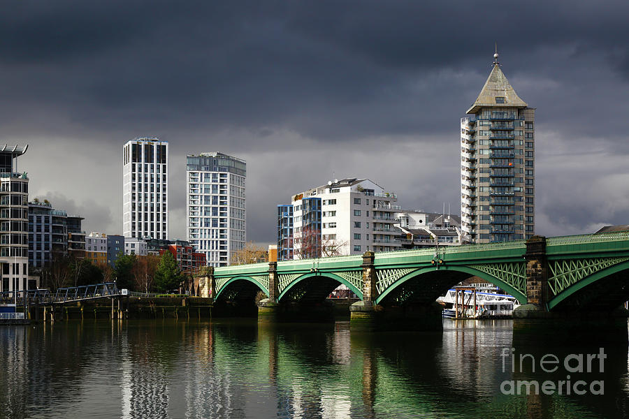 Battersea Railway Bridge and River Thames London England Photograph by James Brunker