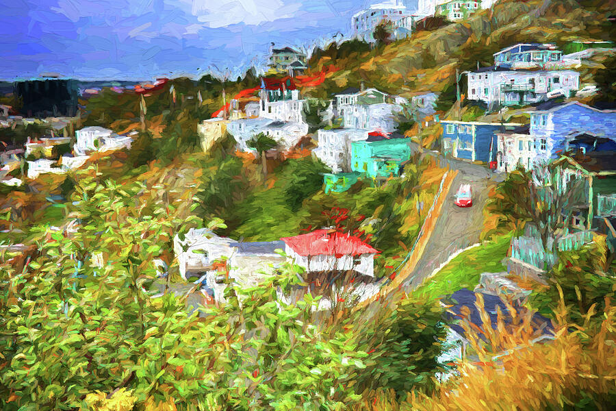 Battery Hill - St.Johns, Newfoundland - Painting Photograph by Tatiana Travelways