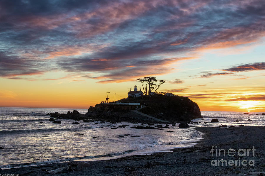 Battery Point Lighthouse Sunset Photograph by Mitch Shindelbower