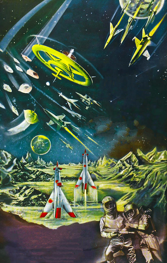 Space Painting - Battle in Outer Space, 1959, movie poster painting by Movie World Posters
